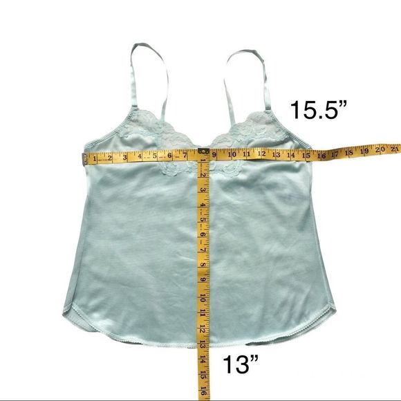 Vintage Maidenform lace edged cami camisole baby blue sz 32 small​ lacy slip​ - Picture 4 of 12